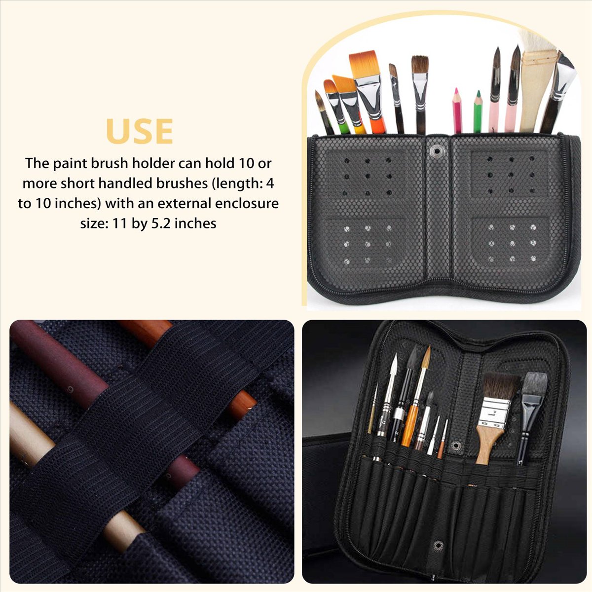 Paint Brush - (A02R) Estuche con cremallera para pinceles