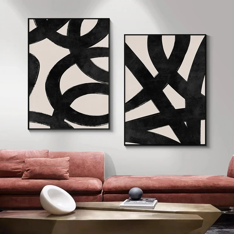 Póster moderno de líneas Beige - Paint Brush reseña y precio