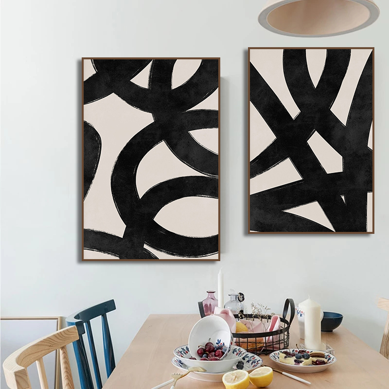 Póster moderno de líneas Beige - Paint Brush reseña y precio