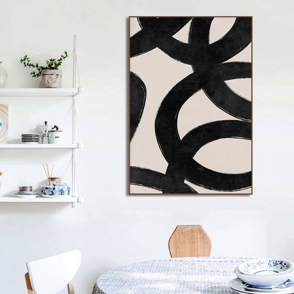 Póster moderno de líneas Beige - Paint Brush reseña y precio