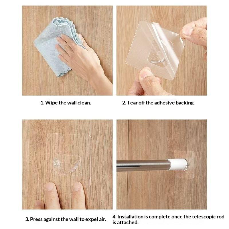 Soportes Transparentes Autoadh - Curtain Rods reseña y precio