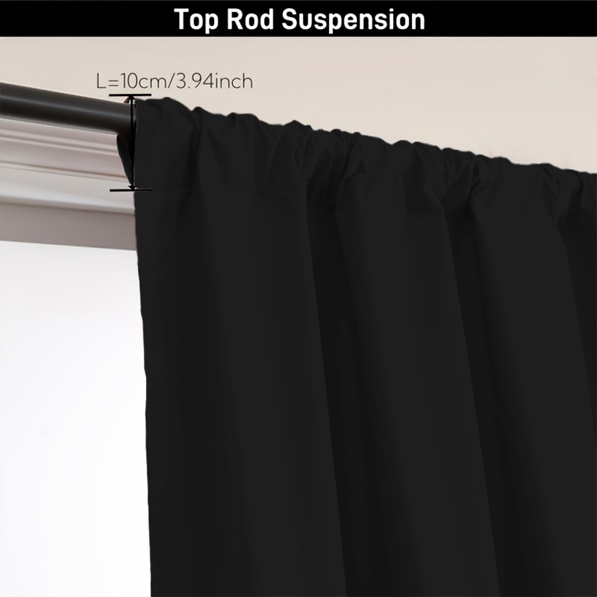 1 Pieza de Cortina Opaca 100%  - Curtain Rods reseña y precio