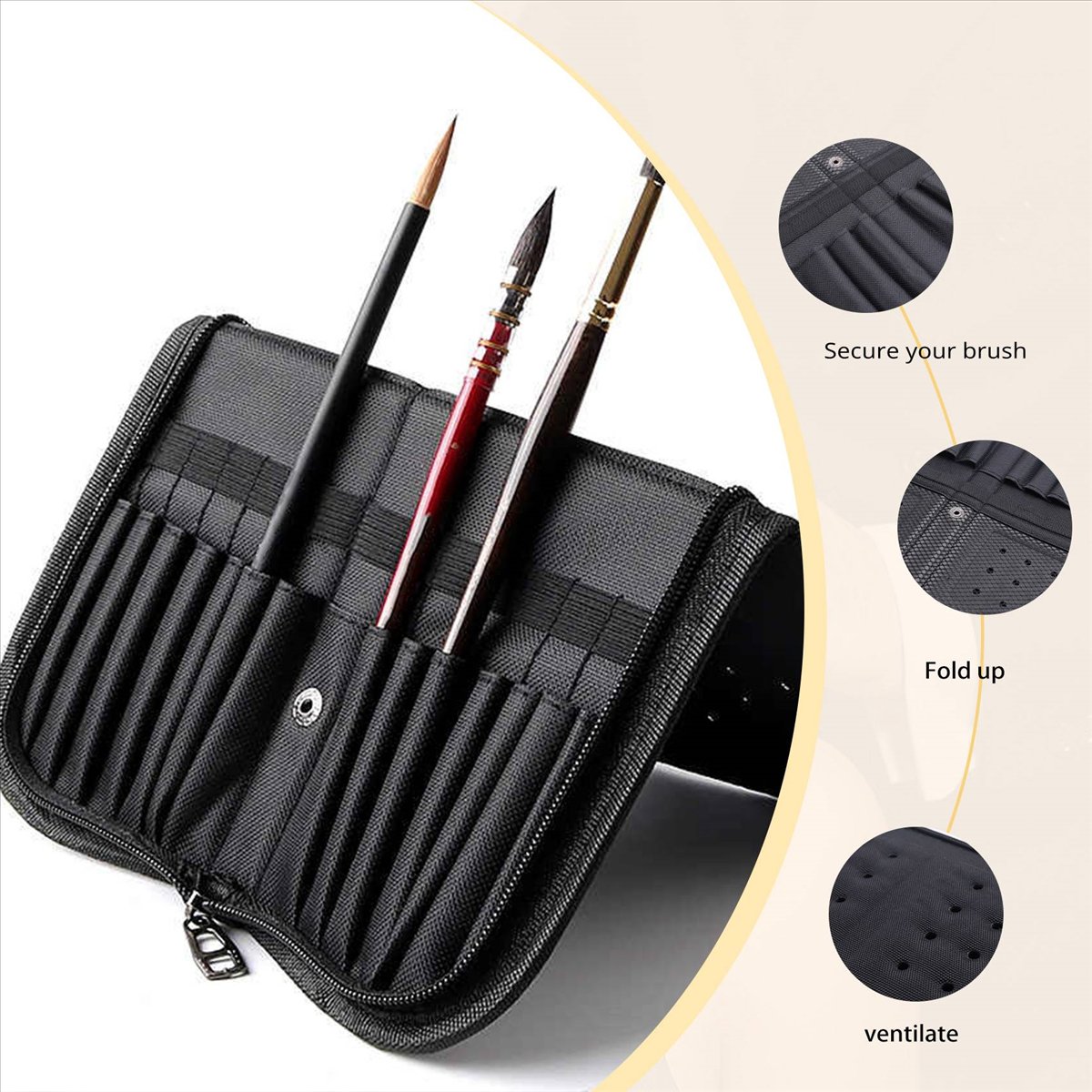 (A02R) Estuche con cremallera  - Paint Brush reseña y precio