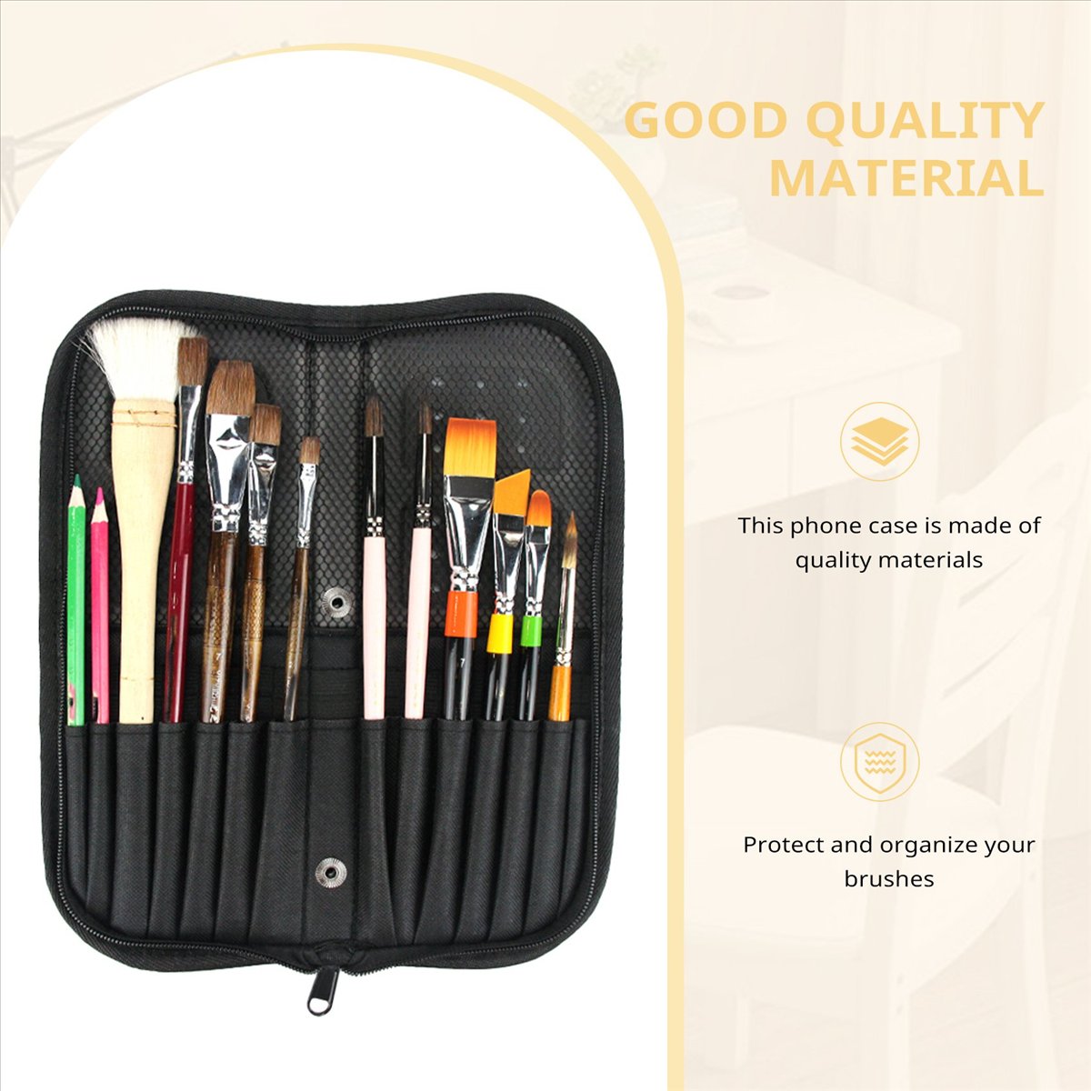 (A02R) Estuche con cremallera  - Paint Brush reseña y precio