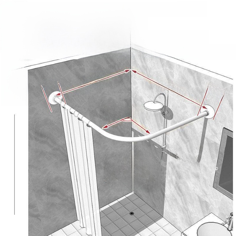 Barra de Ducha Curva para Baño - Curtain Rods reseña y precio