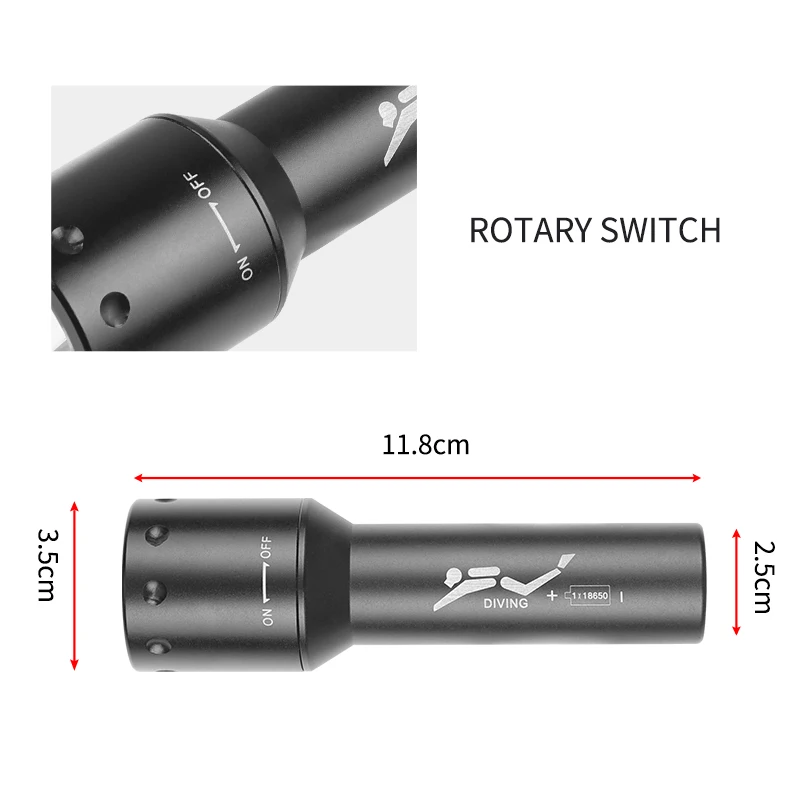 Nueva Linterna de Buceo LED T6 - Light Switch reseña y precio