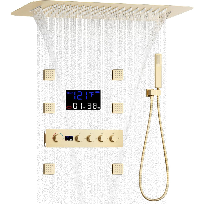 Latón Oro pulido Pantalla digi - Faucet reseña y precio