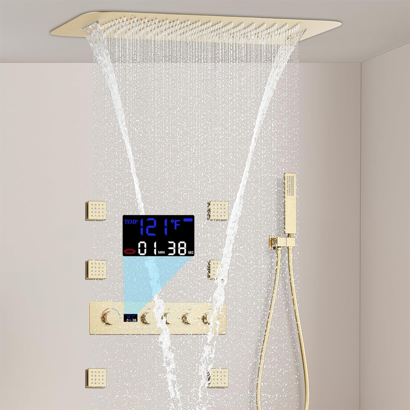Latón Oro pulido Pantalla digi - Faucet reseña y precio
